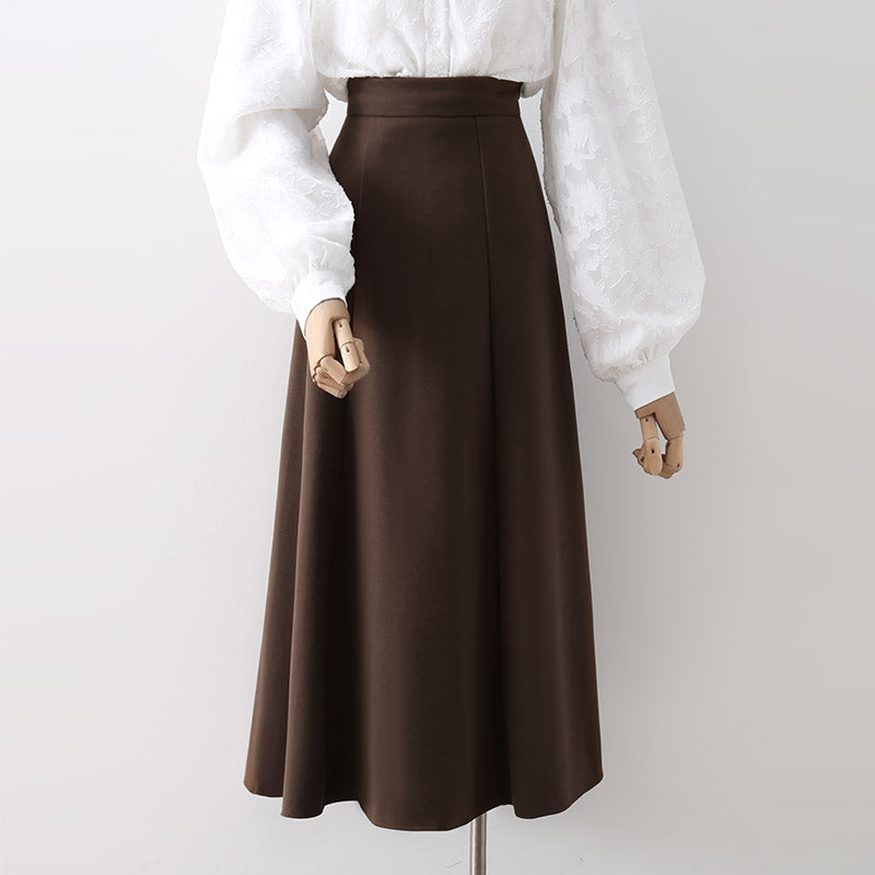 Simple Black Suit Skirt Women's High Waist Slimming