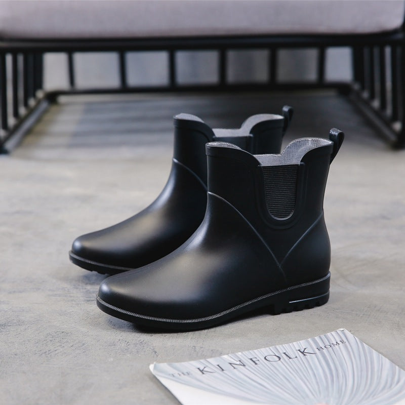 Fashion All Seasons Ladies All-match Rain Boots Short Tube