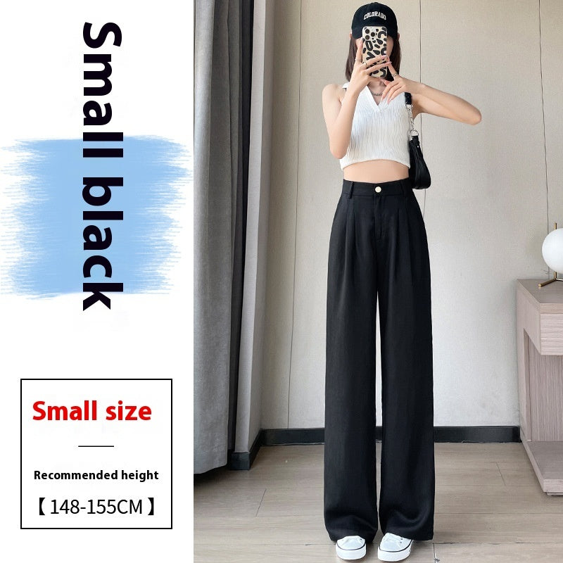 Linen Wide-leg Pants Ice Silk High Waist Straight Casual Pants