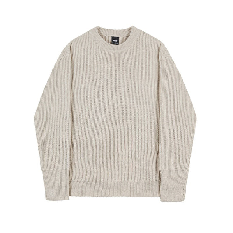 New Korean Style Trendy Loose Round Neck Knitted Coat