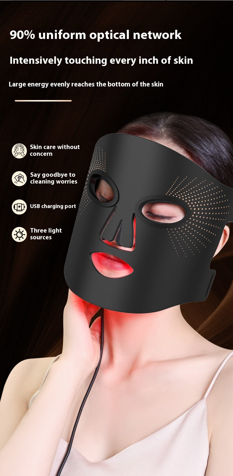 French Pattern Silicone Photon Mask Instrument LED Lamp