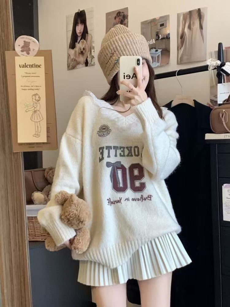 Autumn And Winter Sweet Style Thermal Sweater Pullover Top