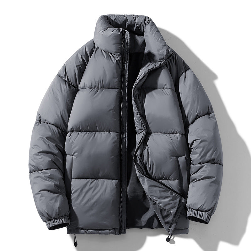 Pine Solid Color Stand Collar Winter Men's Cotton Jacket Fashionable Jacket