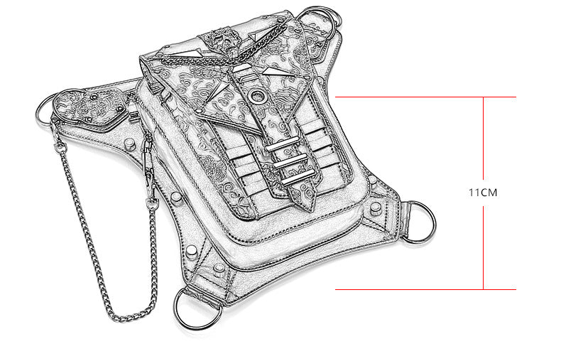 Skull Chain Bag Outdoor Motorcycle Belt Bag