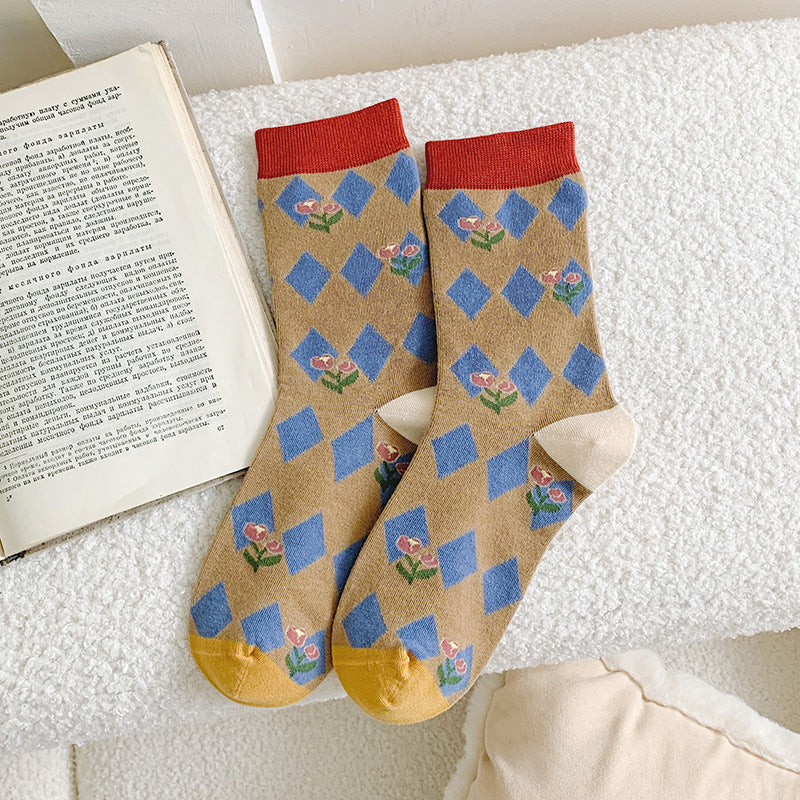 Medium Length Casual Cotton Socks