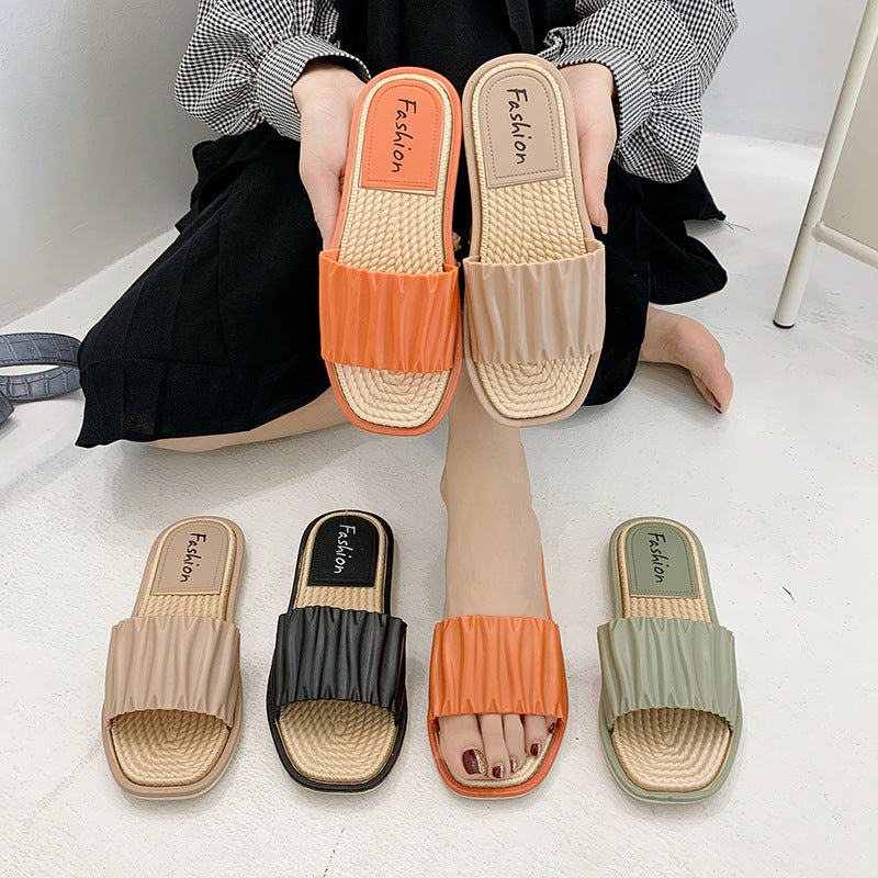 New Soft Candy Color One-word Wet Water Ladies Slippers