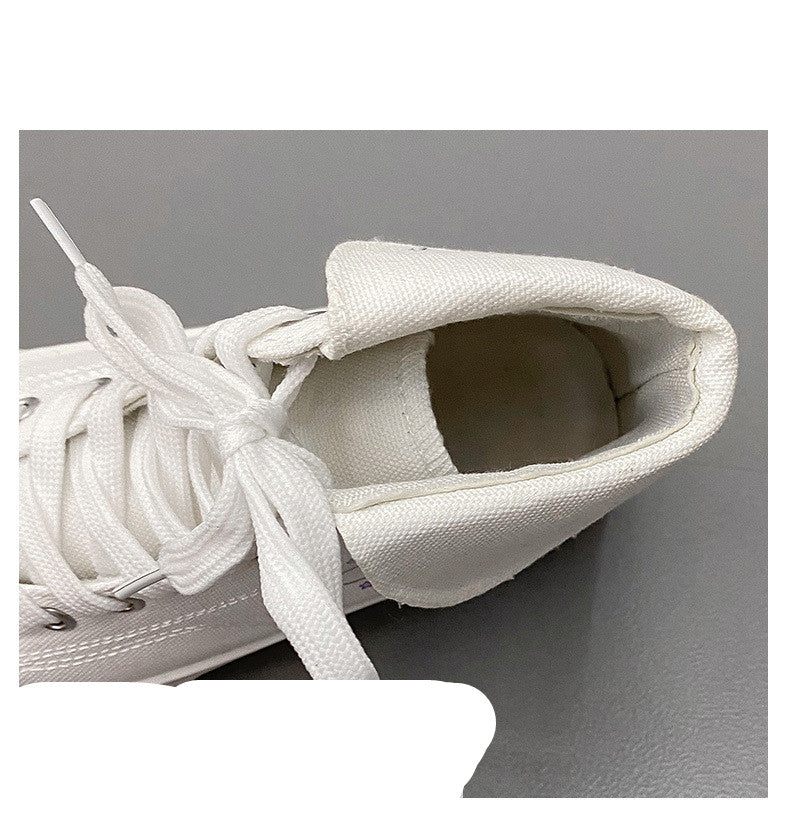 Japanese College Style Cartoon Thick Soled White Shoes Casual Sneakers