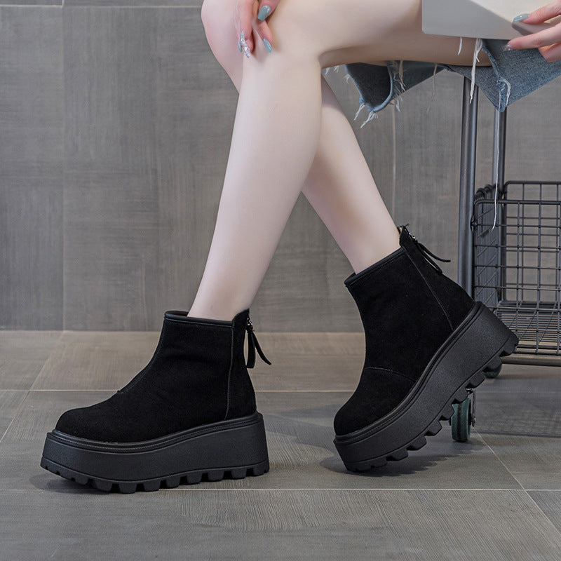 Short Leather Warm Women's Shoes