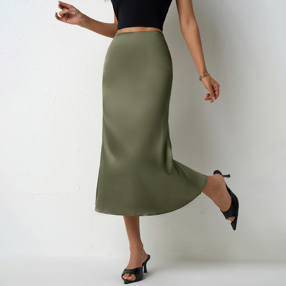 Satin Women's Fishtail Satin Skirt
