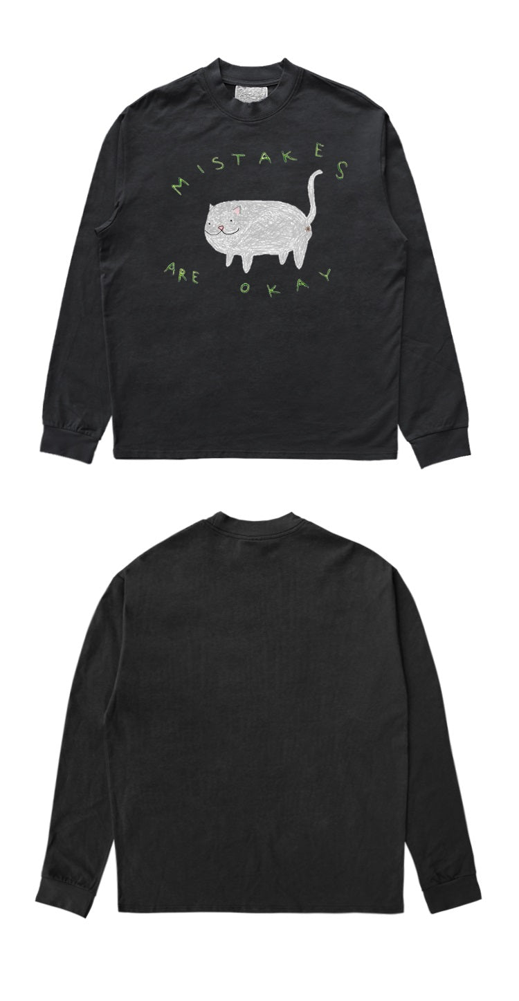 Simple Cute Animal High Street Design Stiff Long Sleeve T-shirt
