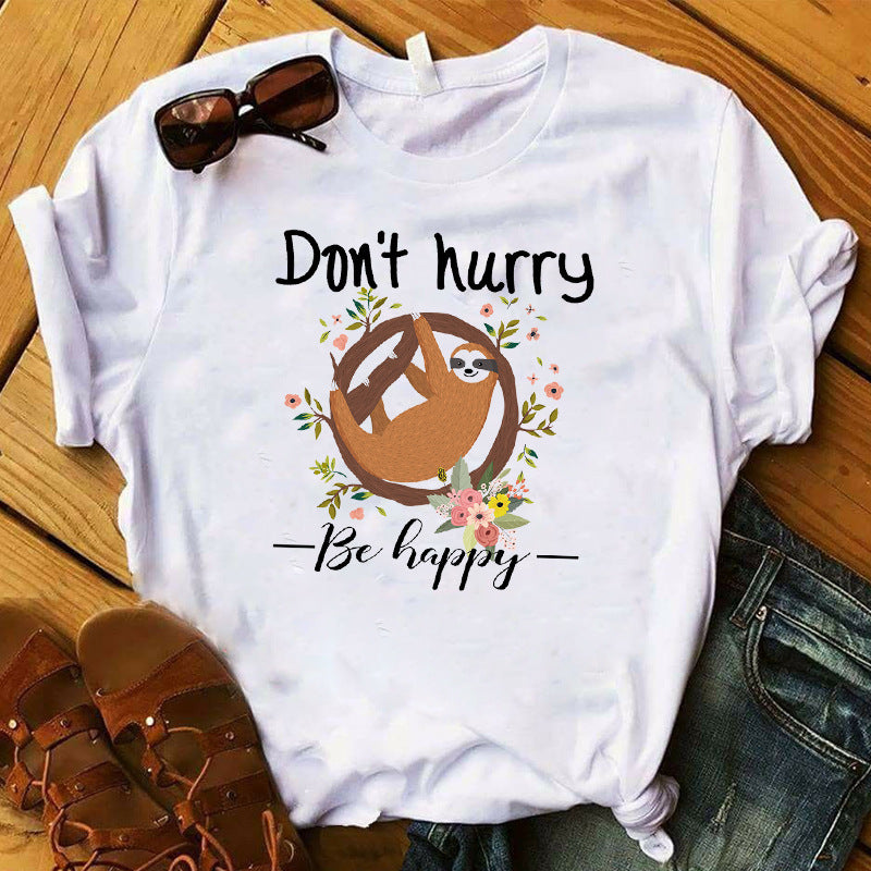 New Women's Printed Letters Fashion Casual T-Shirt
