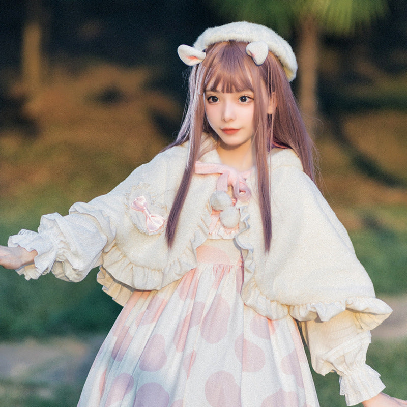 Rabbit Ears Short Sweet And Cute Plush Sleeveless Jacket