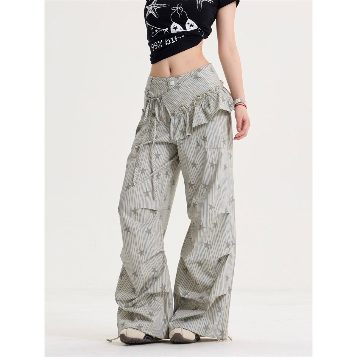 Loose Straight Wide Leg Casual Trousers