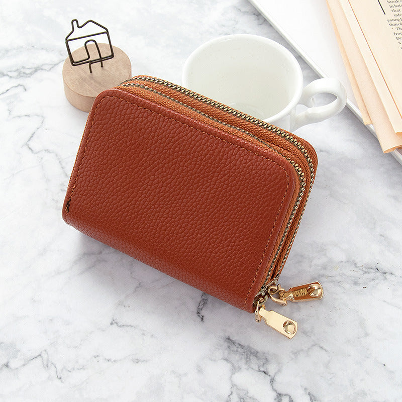 Women's Short Solid Leather Wallet