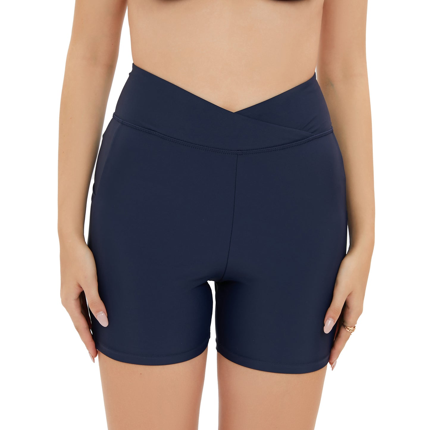 High Waist Swimming Trunks Stretch Slim Fit Trunks