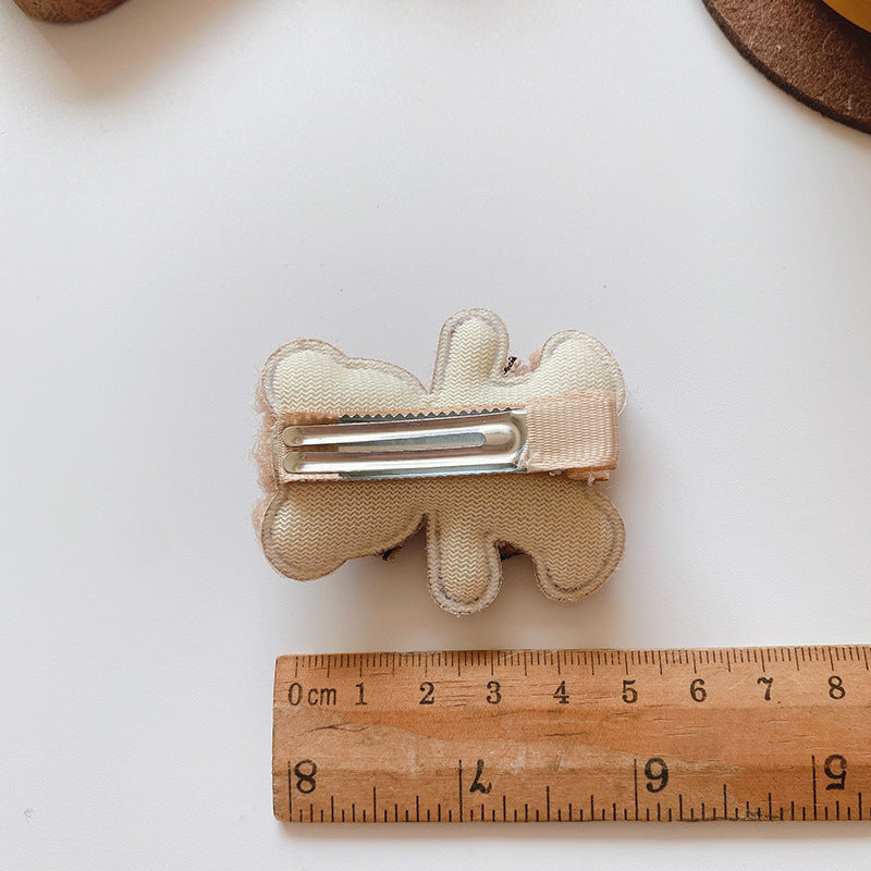 Autumn And Winter Cute Milk Coffee Color Plush Bear Edge Clip