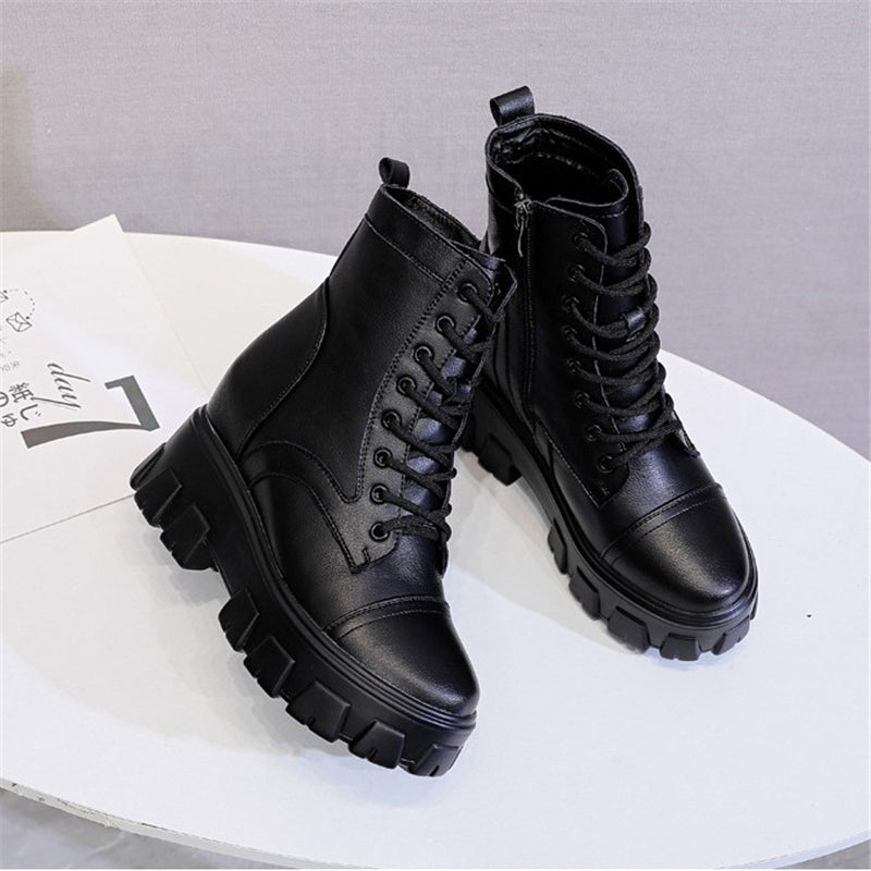 New Mid-tube Thick-soled Wedge High-heel Boots