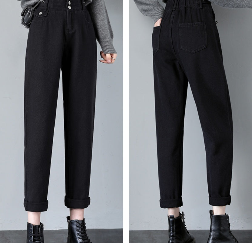 Straight Loose High Waist Slimming Radish Daddy Female Pants