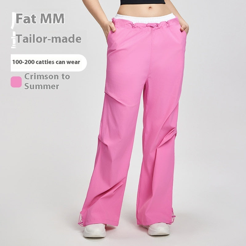 American Workwear Plus Size Wide-leg Pants Women's Outdoor Hiking High Waist