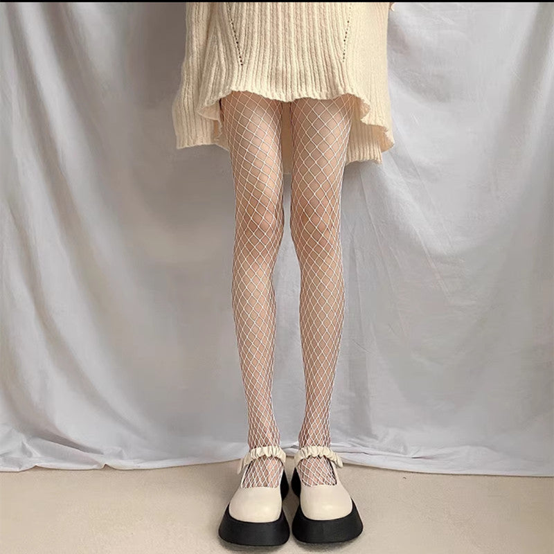 Black And White Fishnet Stockings Hollow Harajuku Hot Girl Sweet And Cool