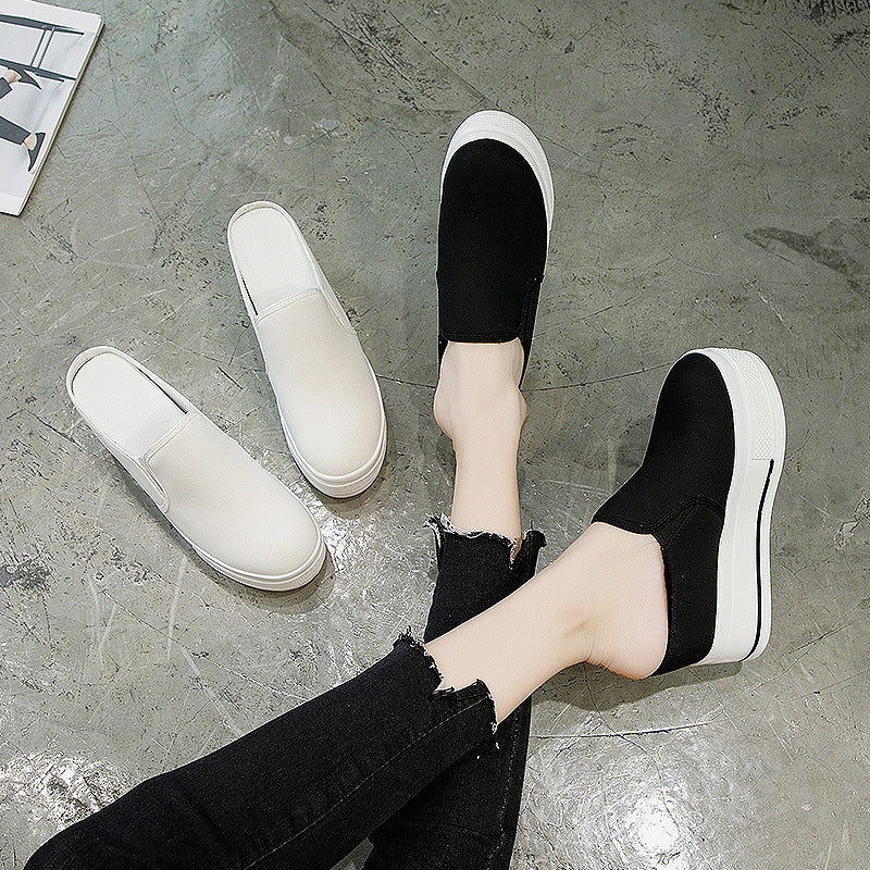 9.0cm Increased Casual Shoes Canvas Breathable Single Shoes