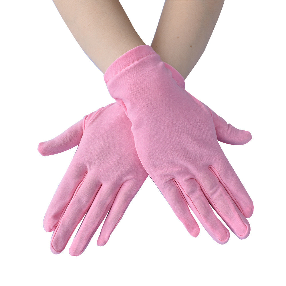 Spring And Autumn New Women's Hand Guard Milk Silk Satin Stretch Gloves