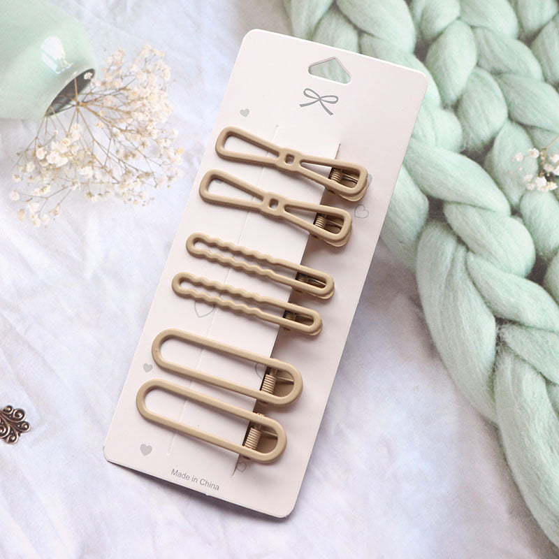 Coffee Color Series Barrettes Girl Side Clip Duckbill Clip Internet Celebrity