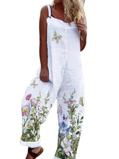 Printed Loose Cotton And Linen Suspenders