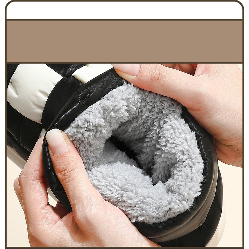 Waterproof Indoor Warm Plush High Soled Cotton Shoes