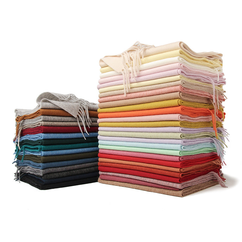 Inner Mongolia Full Wool Shawl Scarf Women's Plain Wool Scarf