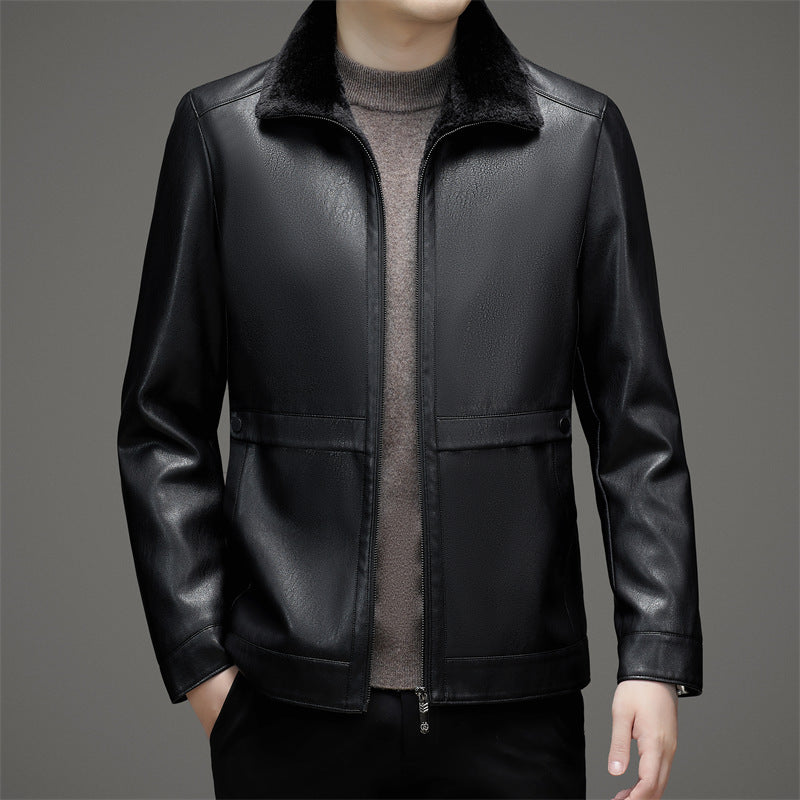 Men's Fashion Velvet Padded Fur Jacket