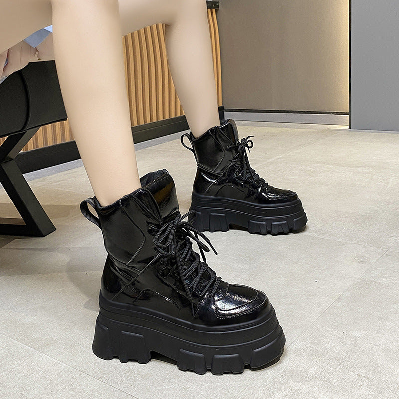 Contrasting Vintage Martin High-top Platform Cotton Boots
