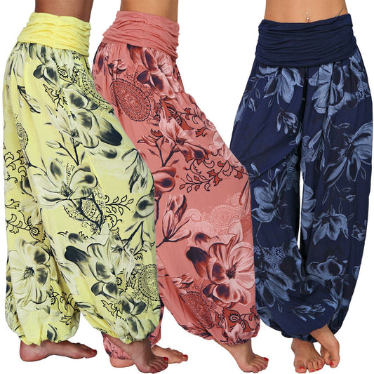 European And American Printed Loose Casual Wide-leg Harem Pants