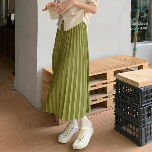 New Summer High Waist Slimming Small Mid-length Dress