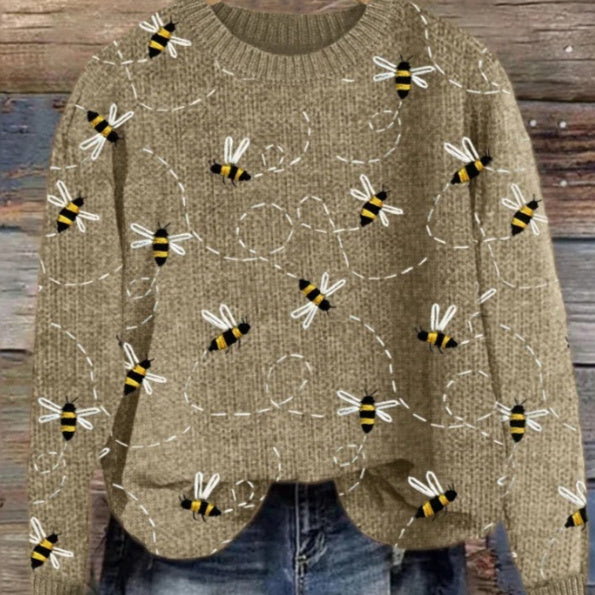 Dame Pullover Sporty Hverdag Crew-Neck Langærmet Top