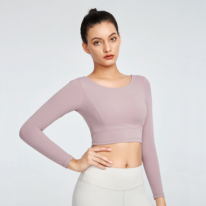 Tight T-shirt With Chest Pad Long Sleeve Yoga Wear
