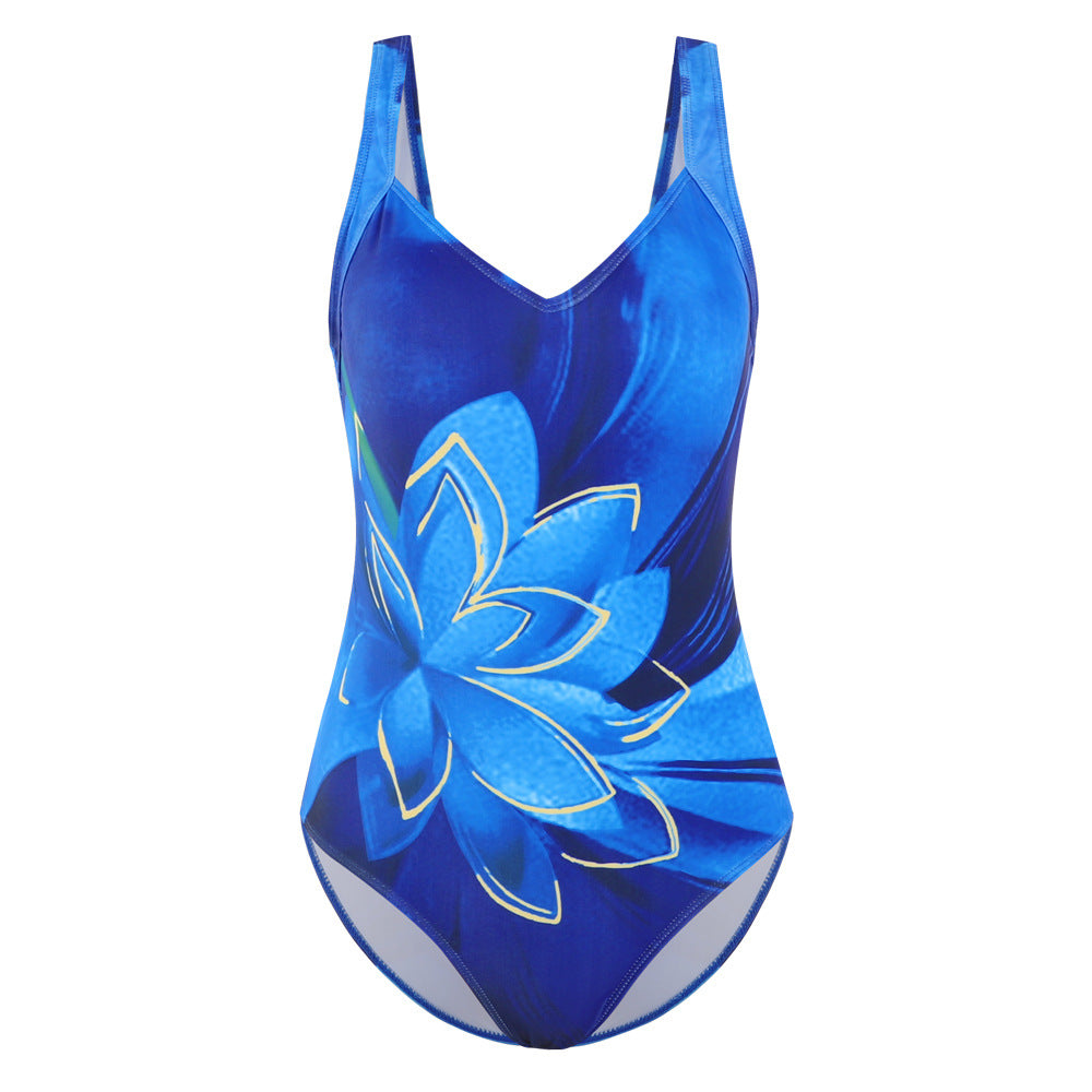 Women's Fashion Casual One Piece Printed Swimsuit