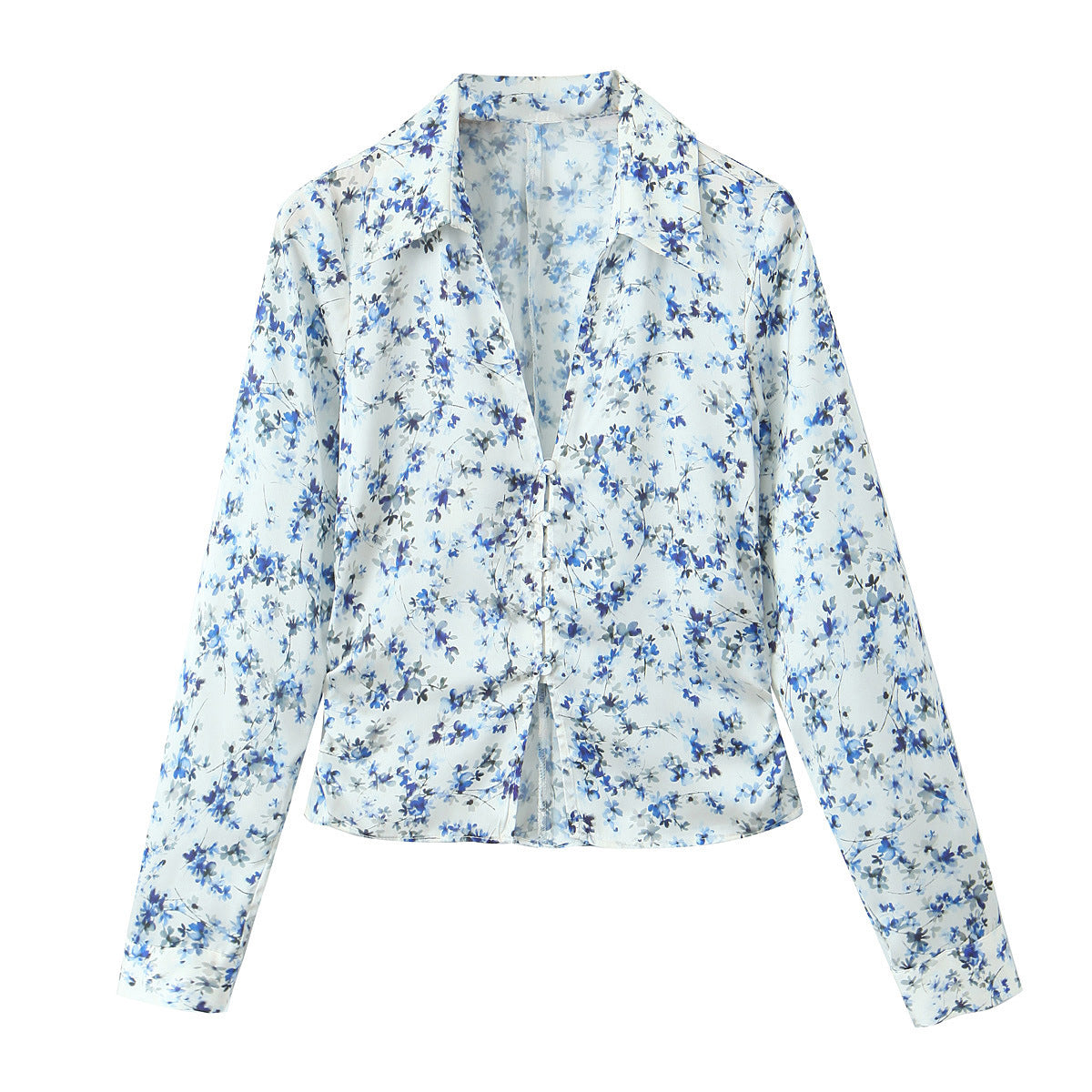 Spring New Women's Floral Shirt High Waist Skirt Suit
