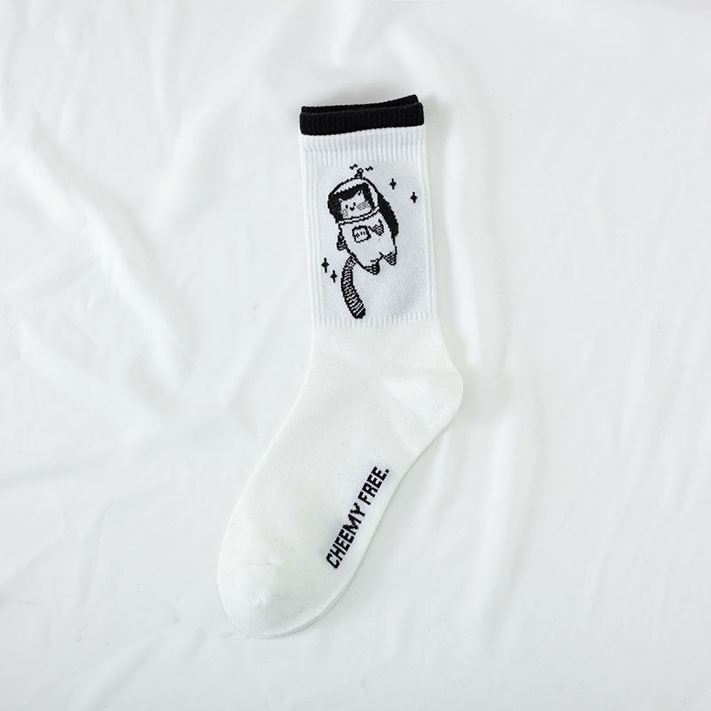 Preppy-style Womens High-top Athletic Odor-resistant Socks