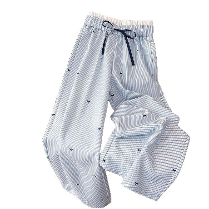 Women's Drawstring High-Waisted Straight Leg Casual Pants