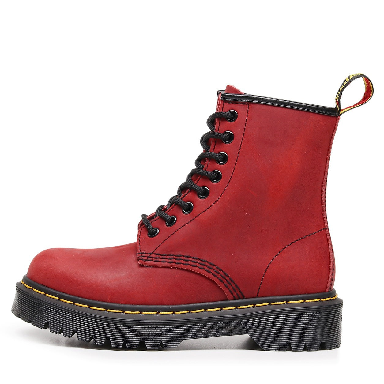 Womens British-style Full-grain Leather Biker Boots Stylish And On-trend