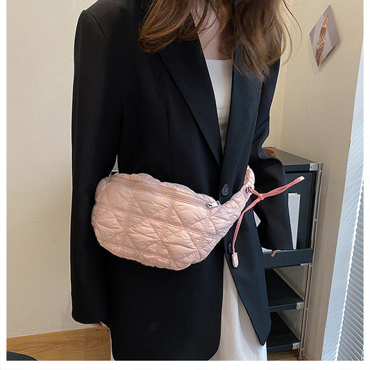 Women's All-match Casual Bubble Mini Pleated Slanted Chest Bag