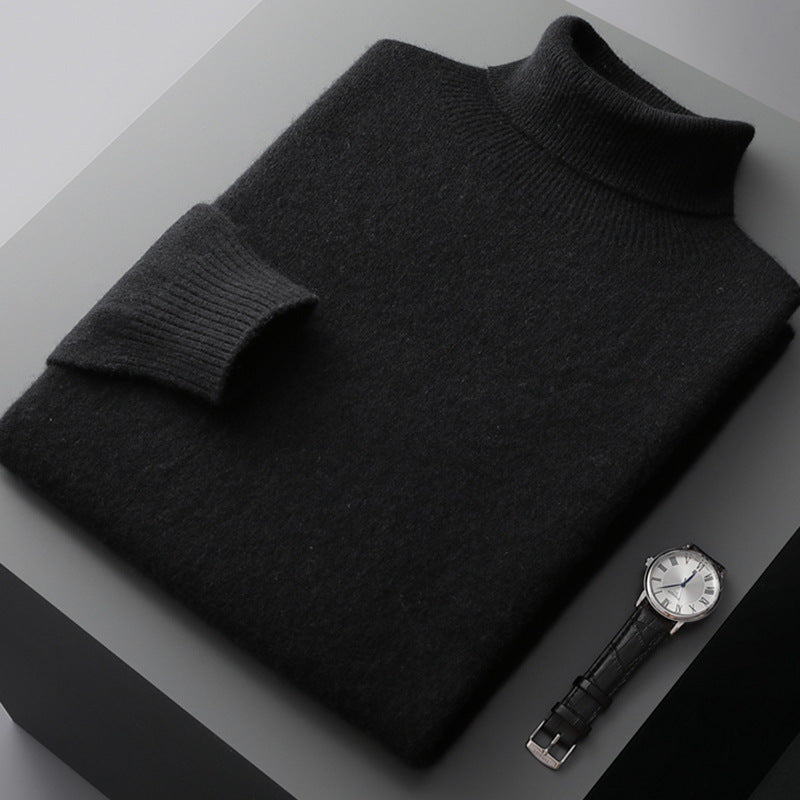 Men's High Lapel Pullover Autumn And Winter Loose Knitted