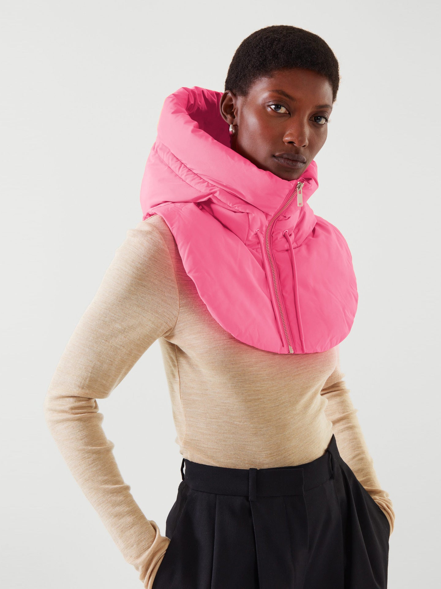 Women's Versatile Hooded False Collar Vest