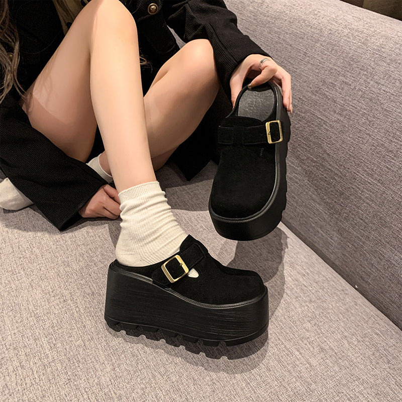 Wedge-toe Closed-toe Women's Outdoor Half Slippers