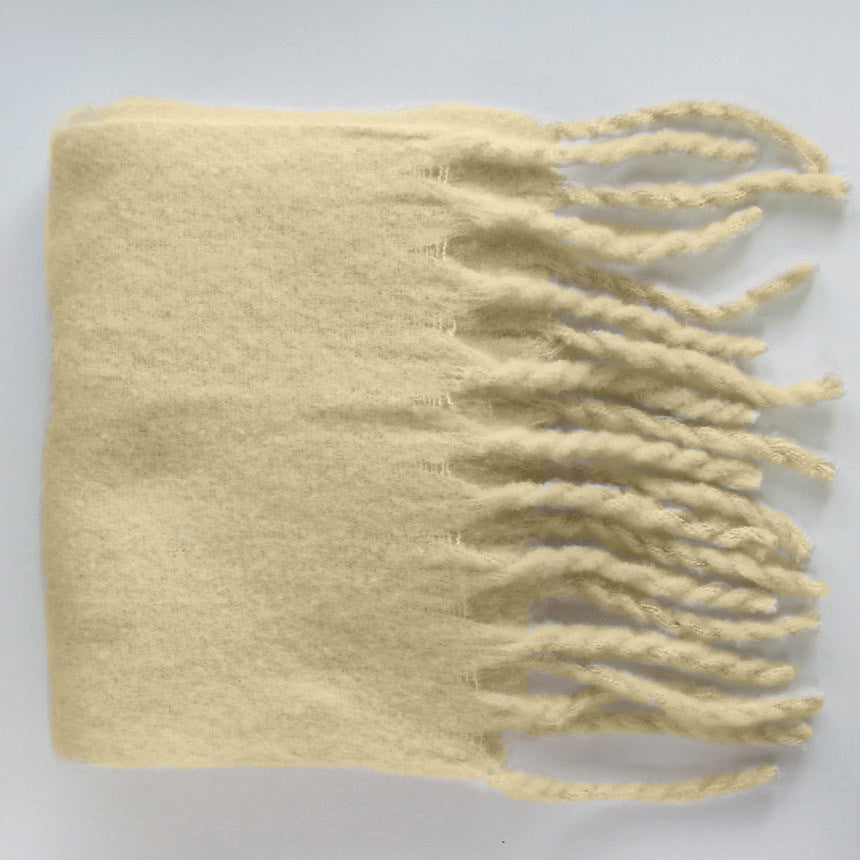 Women's Classic Solid Color Thick Beard  Cashmere Scarf
