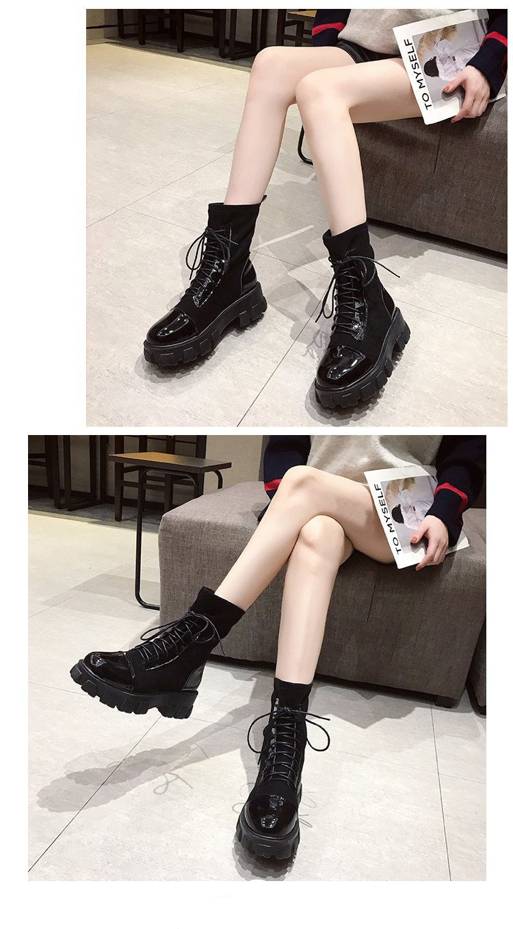 New Thick-soled Increased Short Spring and Autumn Martin Boots