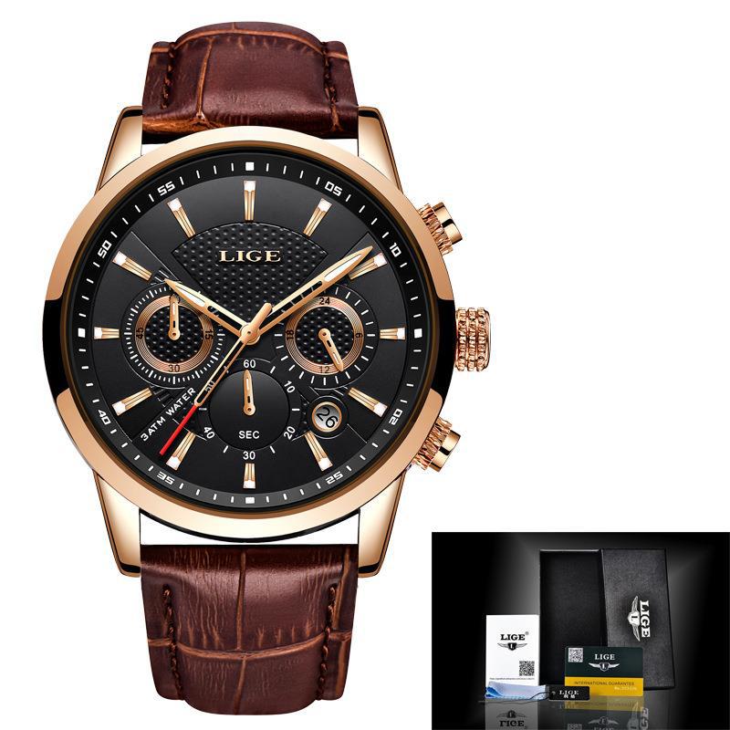 Men's Sports Quartz Watch Waterproof Steel Belt