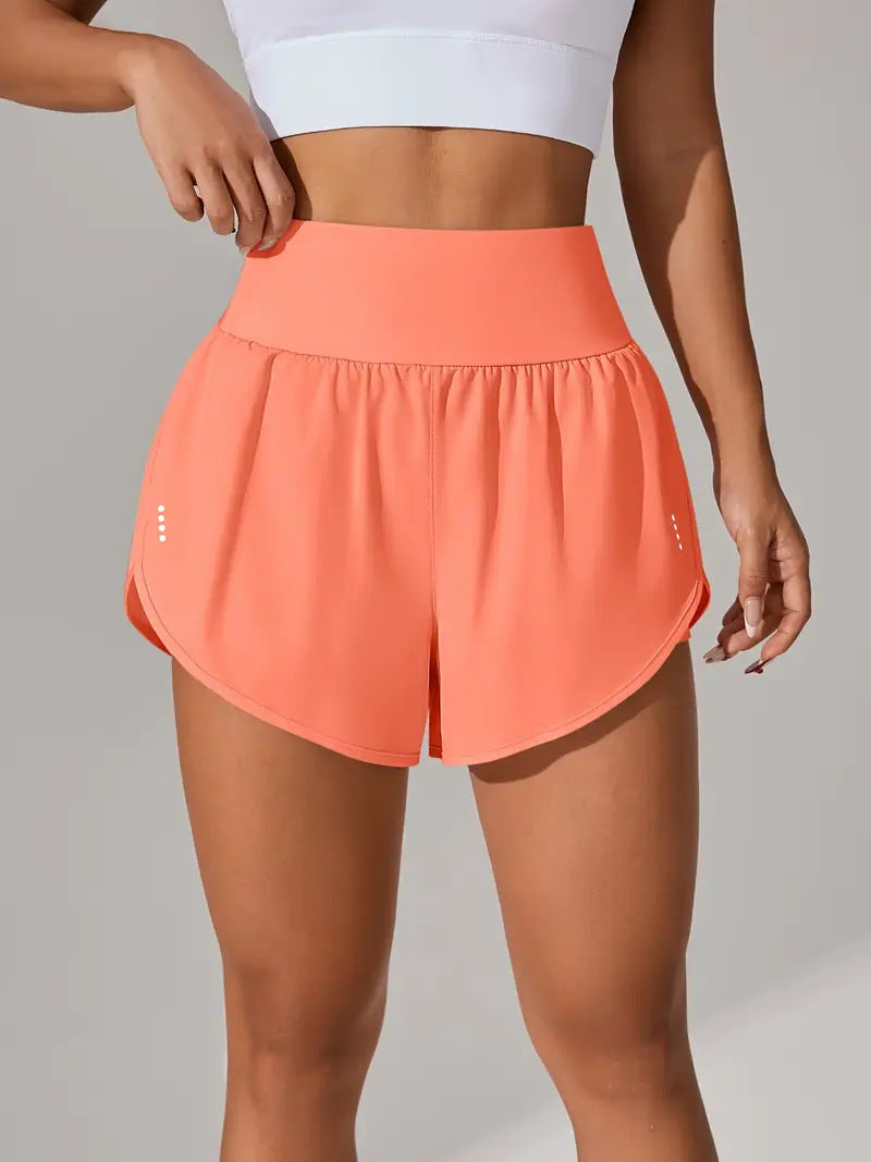 Women's Casual Loose High-Waisted Ruffle Hem Yoga Workout Shorts