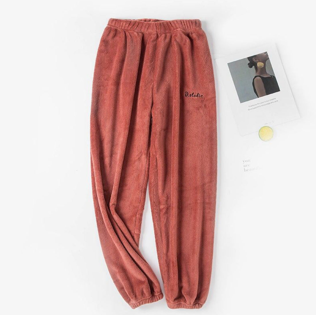 Korean Style Warm Coral Fleece Casual Loose Pajamas